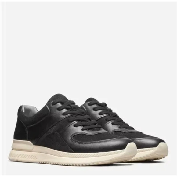 NWT Everlane The Trainer Black Leather Sneakers 7 Women’s Men’s 5 Unisex - Picture 4 of 7